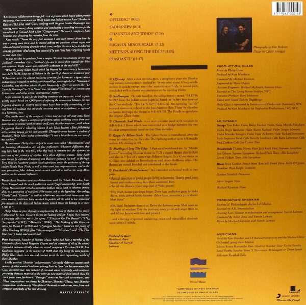 RAVI SHANKAR AND PHILIP GLASS PASSAGES - LP - Image 2
